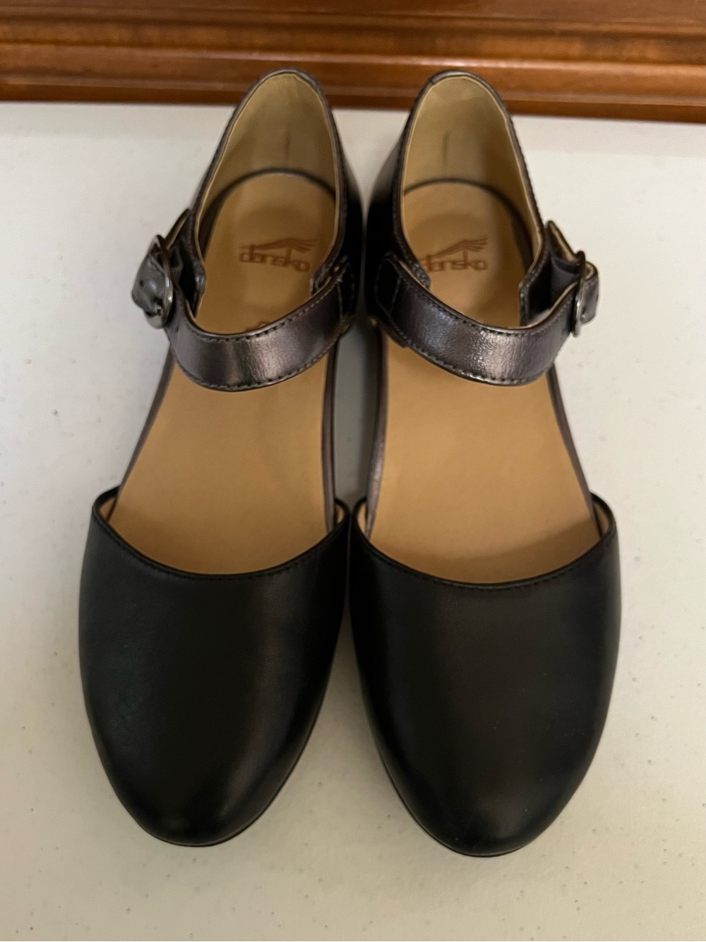 Dansko Liv Mary Jane Flats | Metallic Nappa | Black/Pewter - Picture 3 of 11